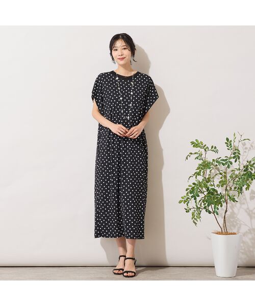 PISANO / ピサーノ ミニ丈・ひざ丈ワンピース | 【手洗いOK】ドットプリント・パワーショルダーサックワンピース | 詳細3