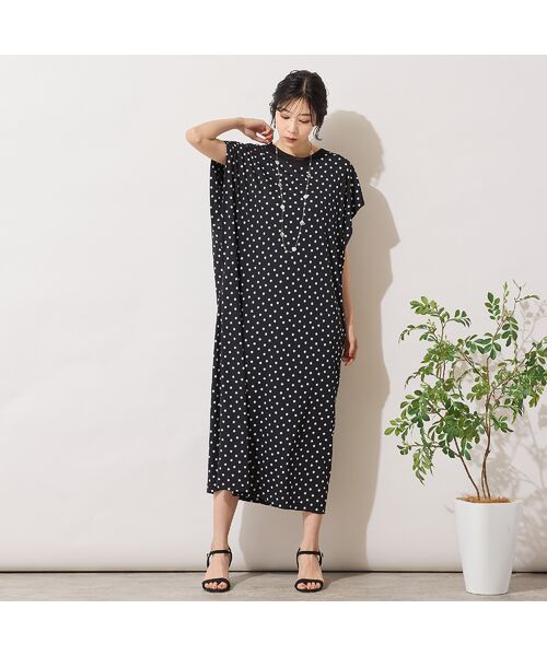 PISANO / ピサーノ ミニ丈・ひざ丈ワンピース | 【手洗いOK】ドットプリント・パワーショルダーサックワンピース | 詳細4