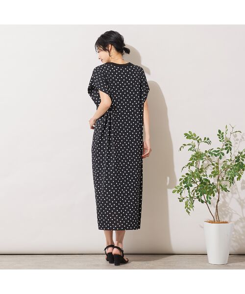 PISANO / ピサーノ ミニ丈・ひざ丈ワンピース | 【手洗いOK】ドットプリント・パワーショルダーサックワンピース | 詳細7