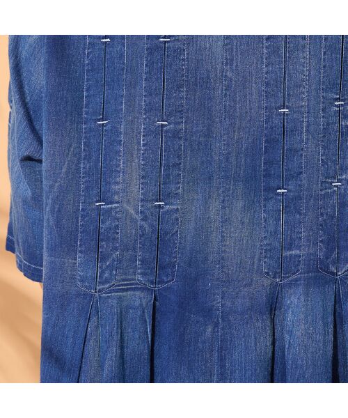 PISANO / ピサーノ ミニ丈・ひざ丈ワンピース | 【綿100％・手洗いOK】ブラスト加工デニムワンピース | 詳細12