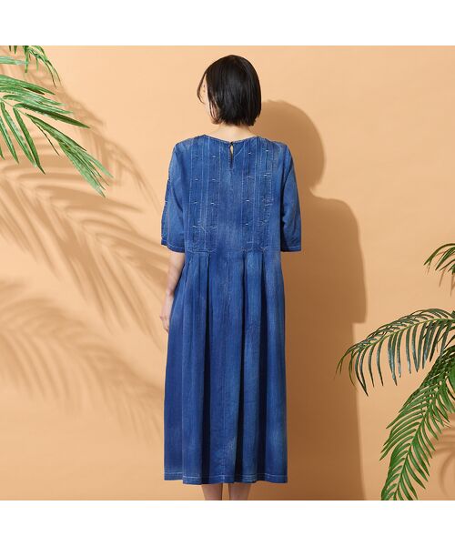 PISANO / ピサーノ ミニ丈・ひざ丈ワンピース | 【綿100％・手洗いOK】ブラスト加工デニムワンピース | 詳細2