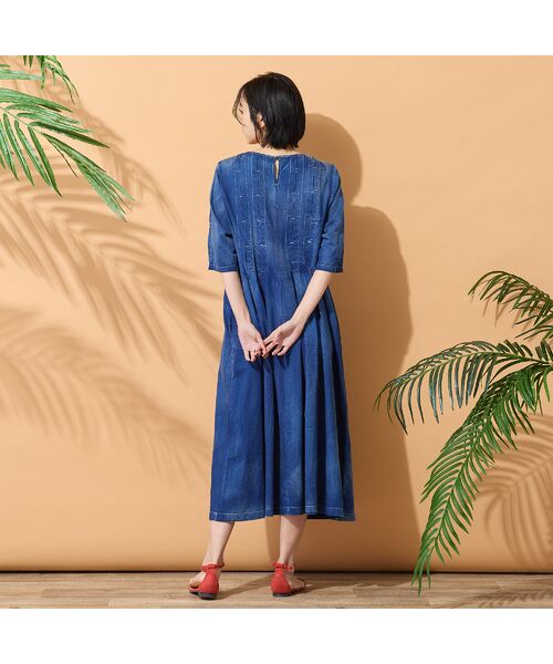 PISANO / ピサーノ ミニ丈・ひざ丈ワンピース | 【綿100％・手洗いOK】ブラスト加工デニムワンピース | 詳細8