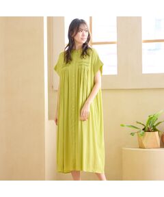 PISANO / ピサーノ ミニ丈・ひざ丈ワンピース | 【手洗いOK】シャリシアーギャザーワンピース