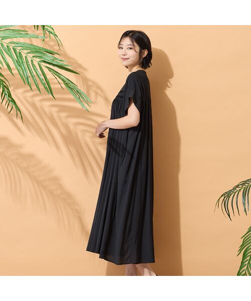 PISANO / ピサーノ ミニ丈・ひざ丈ワンピース | 【手洗いOK】シャリシアーギャザーワンピース | 詳細1