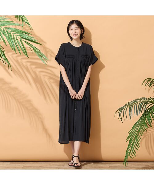 PISANO / ピサーノ ミニ丈・ひざ丈ワンピース | 【手洗いOK】シャリシアーギャザーワンピース | 詳細3