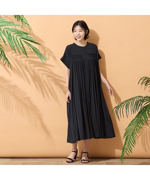 PISANO / ピサーノ ミニ丈・ひざ丈ワンピース | 【手洗いOK】シャリシアーギャザーワンピース | 詳細4