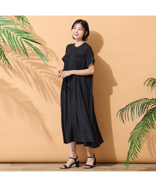 PISANO / ピサーノ ミニ丈・ひざ丈ワンピース | 【手洗いOK】シャリシアーギャザーワンピース | 詳細5