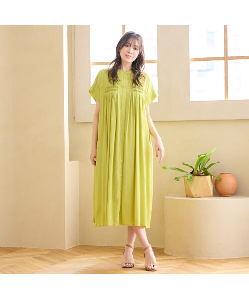 PISANO / ピサーノ ミニ丈・ひざ丈ワンピース | 【手洗いOK】シャリシアーギャザーワンピース | 詳細10