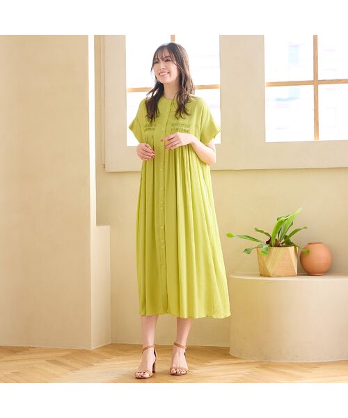 PISANO / ピサーノ ミニ丈・ひざ丈ワンピース | 【手洗いOK】シャリシアーギャザーワンピース | 詳細11