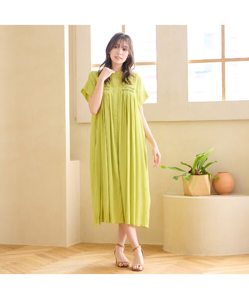 PISANO / ピサーノ ミニ丈・ひざ丈ワンピース | 【手洗いOK】シャリシアーギャザーワンピース | 詳細13