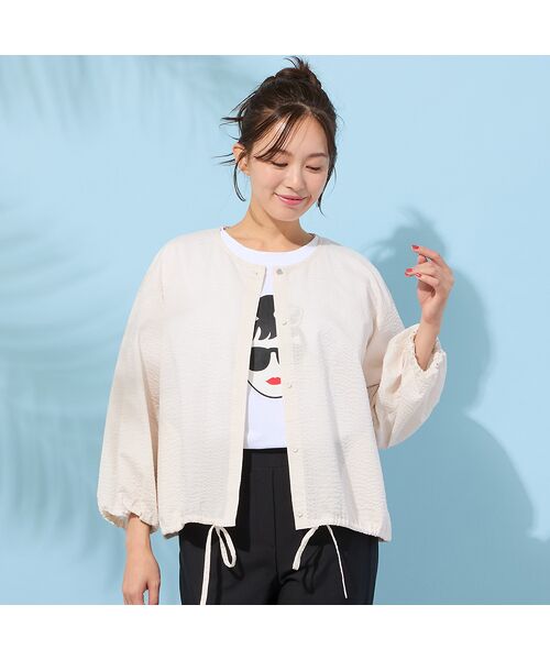 PISANO / ピサーノ シャツ・ブラウス | 【手洗いOK・綿100％・速乾】フランス綾ミラクルウェーブブラウス（オフ）