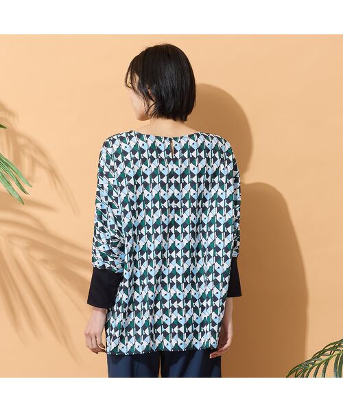 PISANO / ピサーノ シャツ・ブラウス | 【手洗いOK】ドルマンスリーブ・幾何プリントブラウス | 詳細4