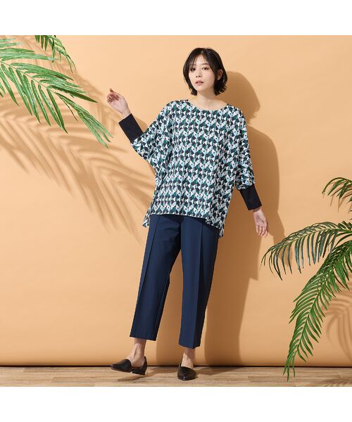 PISANO / ピサーノ シャツ・ブラウス | 【手洗いOK】ドルマンスリーブ・幾何プリントブラウス | 詳細8