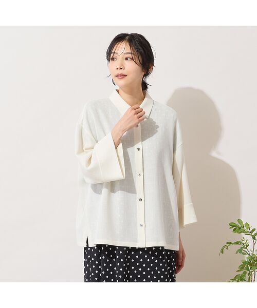 PISANO / ピサーノ シャツ・ブラウス | 【手洗いOK・セットアップ対応】カラミオーバーシャツ（オフ）