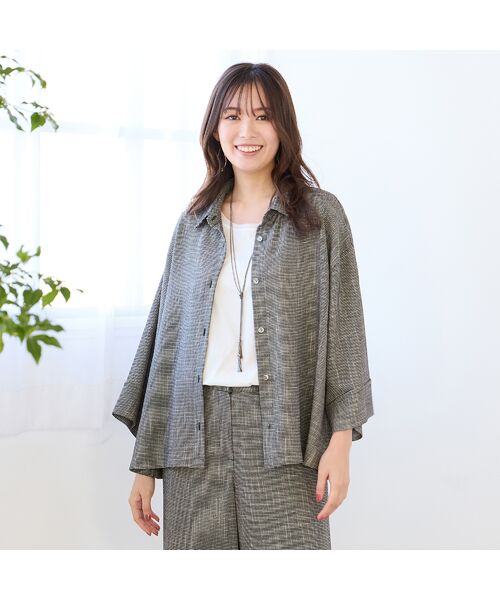 PISANO / ピサーノ シャツ・ブラウス | 【手洗いOK・セットアップ対応】カラミオーバーシャツ（ベージュ）