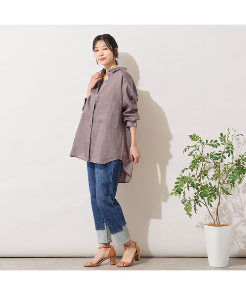 PISANO / ピサーノ シャツ・ブラウス | 【リネン100％・手洗いOK】ビッグポケットオーバーシャツ | 詳細4