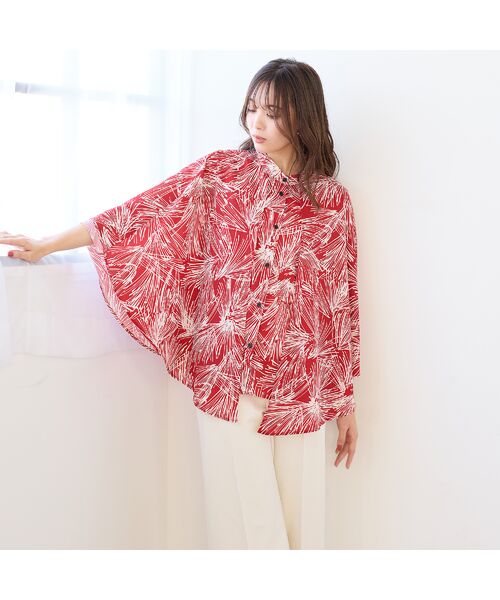 PISANO / ピサーノ シャツ・ブラウス | 【手洗いOK】3Way・花火プリントケープブラウス | 詳細14