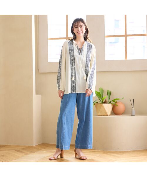 PISANO / ピサーノ シャツ・ブラウス | 【手洗いOK・綿100％】綿楊柳刺繍ラグランスリーブブラウス | 詳細4