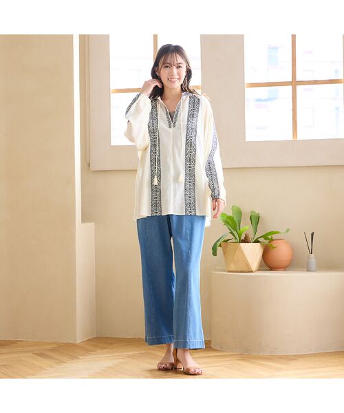 PISANO / ピサーノ シャツ・ブラウス | 【手洗いOK・綿100％】綿楊柳刺繍ラグランスリーブブラウス | 詳細5