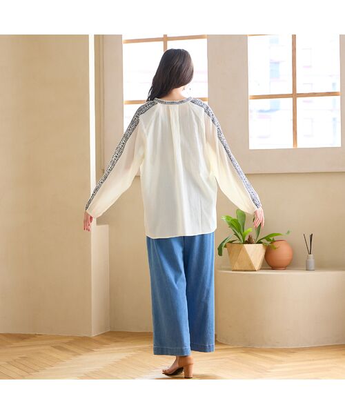 PISANO / ピサーノ シャツ・ブラウス | 【手洗いOK・綿100％】綿楊柳刺繍ラグランスリーブブラウス | 詳細8