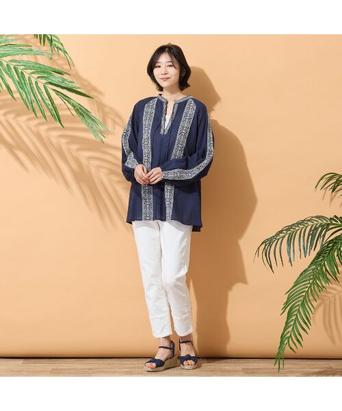 PISANO / ピサーノ シャツ・ブラウス | 【手洗いOK・綿100％】綿楊柳刺繍ラグランスリーブブラウス | 詳細15