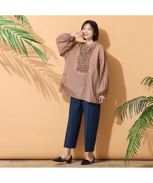 PISANO / ピサーノ シャツ・ブラウス | 【手洗いOK】コットンリネン・フロントフリルブラウス | 詳細3