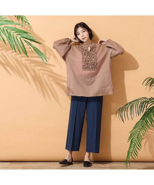 PISANO / ピサーノ シャツ・ブラウス | 【手洗いOK】コットンリネン・フロントフリルブラウス | 詳細4