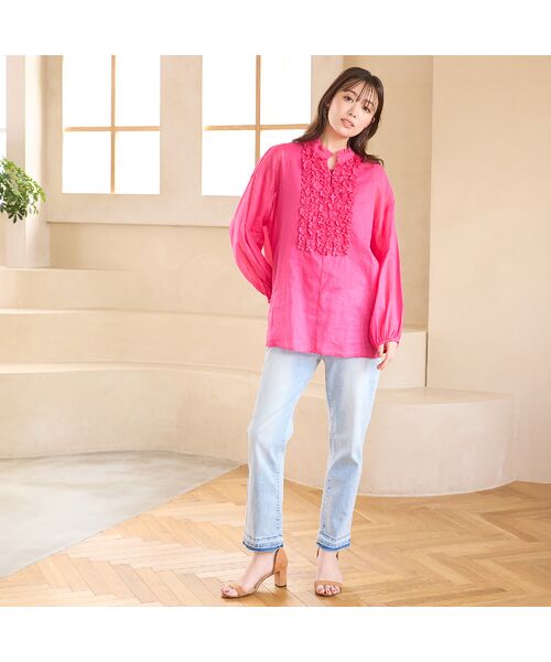 PISANO / ピサーノ シャツ・ブラウス | 【手洗いOK】コットンリネン・フロントフリルブラウス | 詳細15