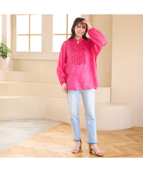 PISANO / ピサーノ シャツ・ブラウス | 【手洗いOK】コットンリネン・フロントフリルブラウス | 詳細16