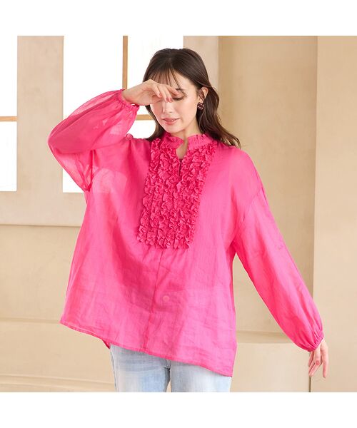 PISANO / ピサーノ シャツ・ブラウス | 【手洗いOK】コットンリネン・フロントフリルブラウス | 詳細17