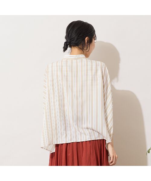 PISANO / ピサーノ シャツ・ブラウス | 【手洗いOK】ストライプ×ボーダーレイヤード風ブラウス | 詳細2