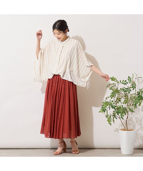 PISANO / ピサーノ シャツ・ブラウス | 【手洗いOK】ストライプ×ボーダーレイヤード風ブラウス | 詳細5