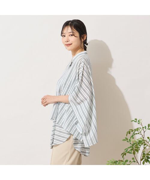 PISANO / ピサーノ シャツ・ブラウス | 【手洗いOK】ストライプ×ボーダーレイヤード風ブラウス | 詳細9
