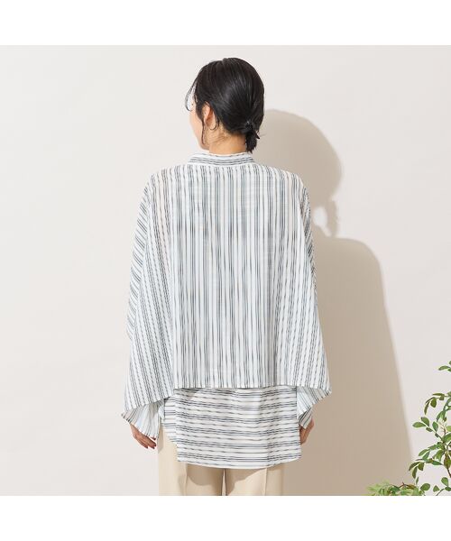 PISANO / ピサーノ シャツ・ブラウス | 【手洗いOK】ストライプ×ボーダーレイヤード風ブラウス | 詳細10