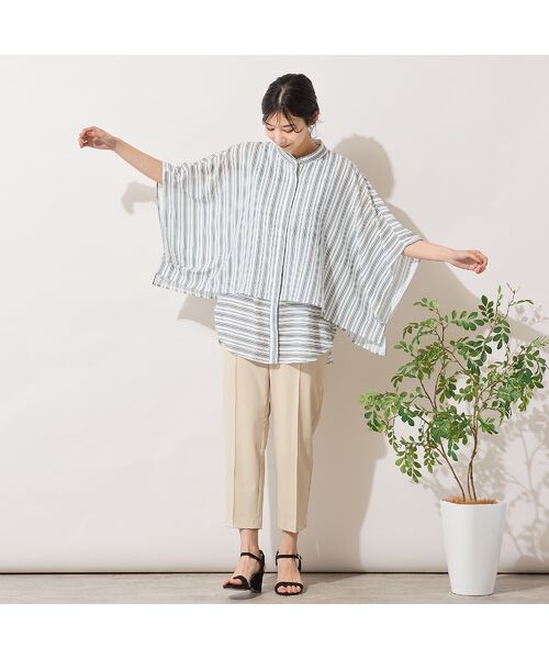 PISANO / ピサーノ シャツ・ブラウス | 【手洗いOK】ストライプ×ボーダーレイヤード風ブラウス | 詳細12