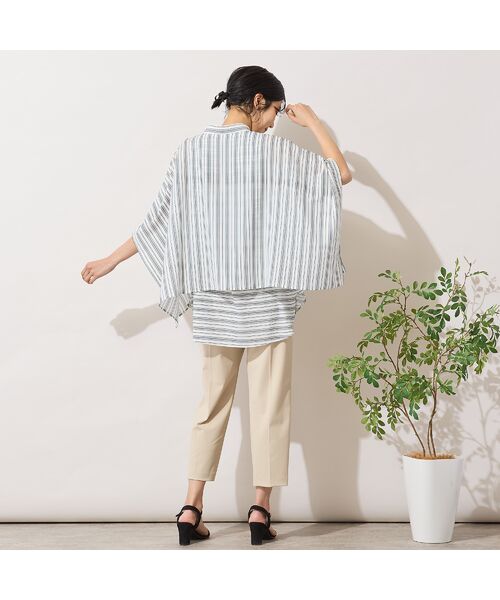 PISANO / ピサーノ シャツ・ブラウス | 【手洗いOK】ストライプ×ボーダーレイヤード風ブラウス | 詳細15