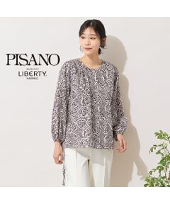 PISANO / ピサーノ シャツ・ブラウス | 【手洗いOK・綿100％・リバティコラボ】サイドドロスト・ラウンドネックブラウス