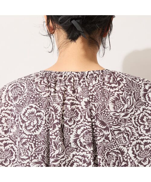 PISANO / ピサーノ シャツ・ブラウス | 【手洗いOK・綿100％・リバティコラボ】サイドドロスト・ラウンドネックブラウス | 詳細10