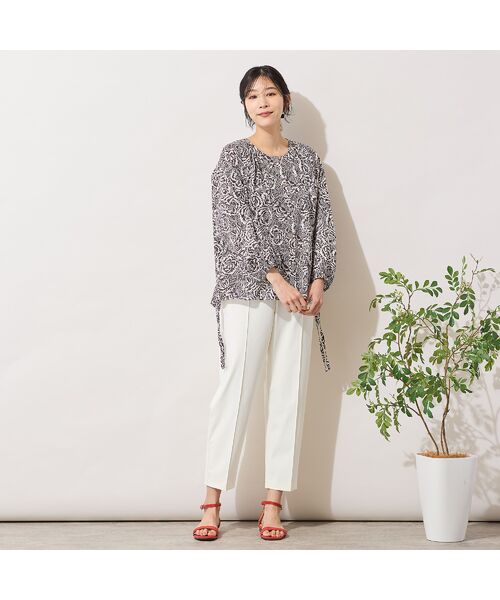 PISANO / ピサーノ シャツ・ブラウス | 【手洗いOK・綿100％・リバティコラボ】サイドドロスト・ラウンドネックブラウス | 詳細5