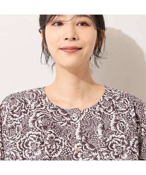 PISANO / ピサーノ シャツ・ブラウス | 【手洗いOK・綿100％・リバティコラボ】サイドドロスト・ラウンドネックブラウス | 詳細8