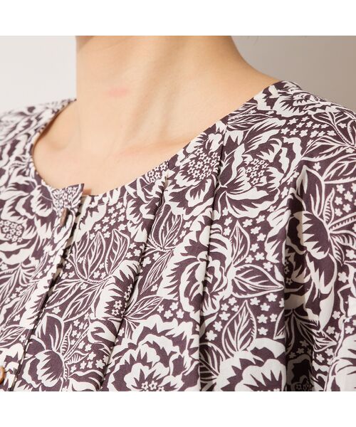 PISANO / ピサーノ シャツ・ブラウス | 【手洗いOK・綿100％・リバティコラボ】サイドドロスト・ラウンドネックブラウス | 詳細9