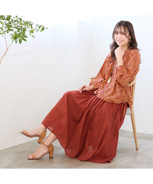 PISANO / ピサーノ シャツ・ブラウス | 【手洗いOK・綿100％・リバティコラボ】サイドドロスト・ラウンドネックブラウス | 詳細17