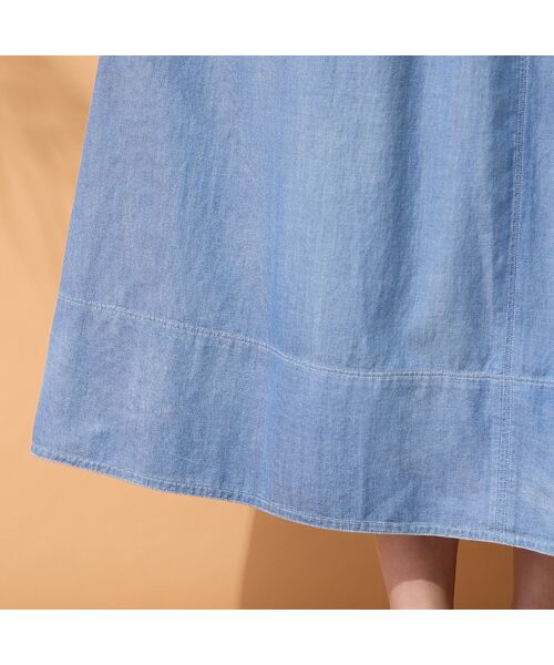 PISANO / ピサーノ ミニ・ひざ丈スカート | 【綿100％・手洗いOK・セットアップ対応】ブラスト加工デニムボリュームスカート | 詳細11