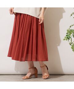 【手洗いOK・綿100％】綿シフォンスカート