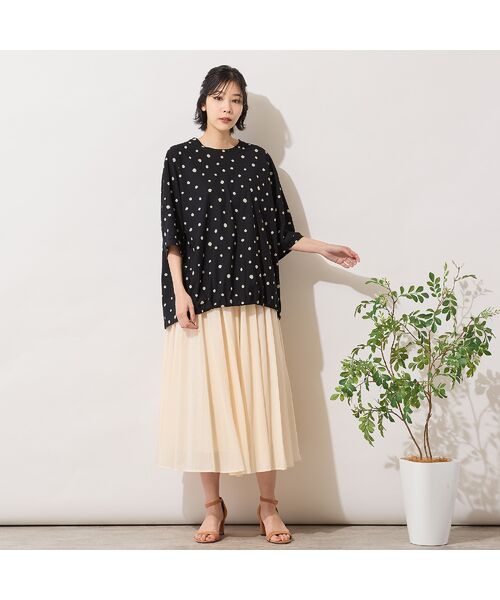 PISANO / ピサーノ ミニ・ひざ丈スカート | 【手洗いOK・綿100％】綿シフォンスカート | 詳細2