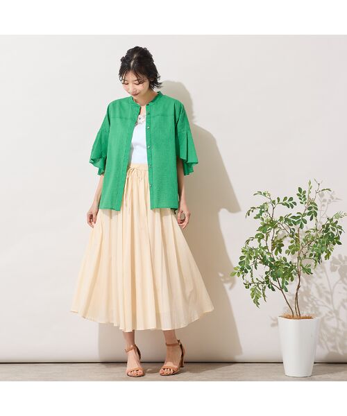 PISANO / ピサーノ ミニ・ひざ丈スカート | 【手洗いOK・綿100％】綿シフォンスカート | 詳細3