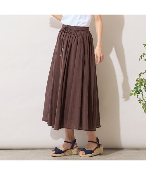 PISANO / ピサーノ ミニ・ひざ丈スカート | 【手洗いOK・綿100％】綿シフォンスカート | 詳細4