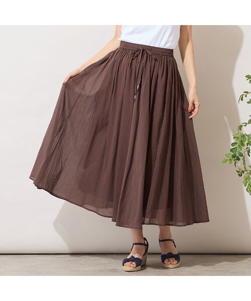 PISANO / ピサーノ ミニ・ひざ丈スカート | 【手洗いOK・綿100％】綿シフォンスカート | 詳細6