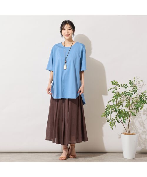 PISANO / ピサーノ ミニ・ひざ丈スカート | 【手洗いOK・綿100％】綿シフォンスカート | 詳細7