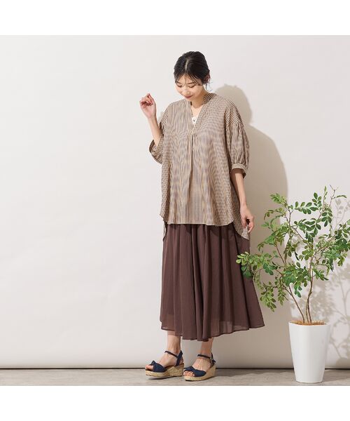 PISANO / ピサーノ ミニ・ひざ丈スカート | 【手洗いOK・綿100％】綿シフォンスカート | 詳細8